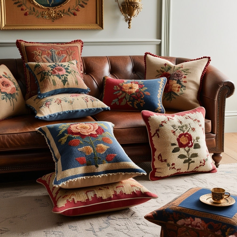 Needlepoint Pillows for Comfort and Detail