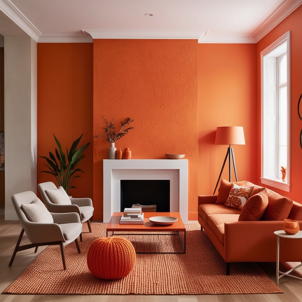 Orange Accent Wall