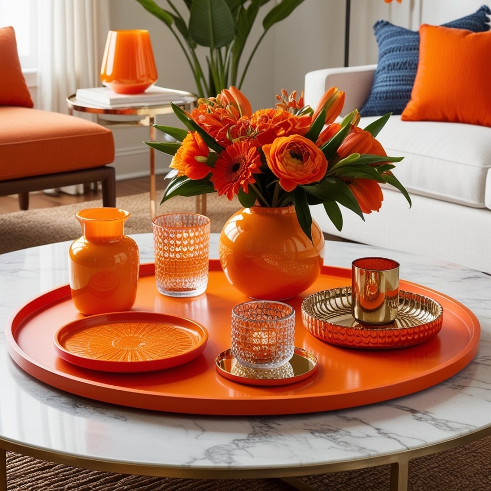 Orange Coffee Table Decor