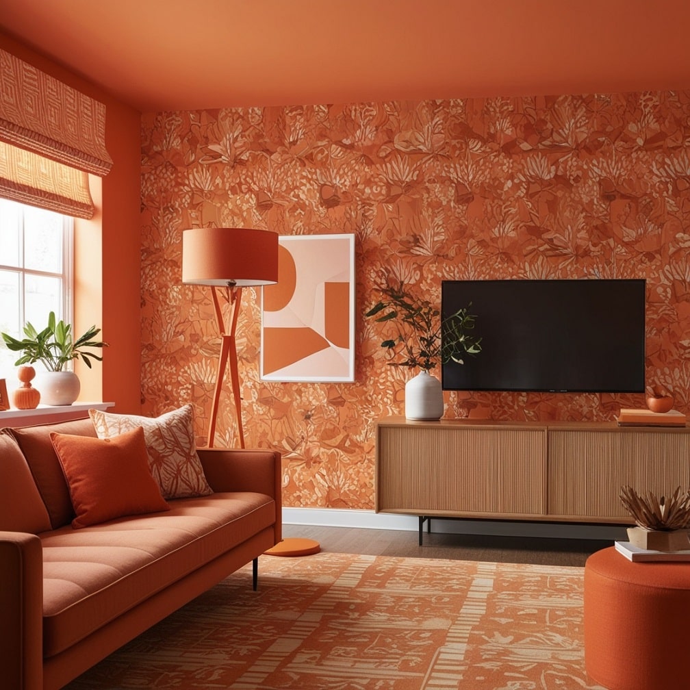 Orange Patterned Wallpaper