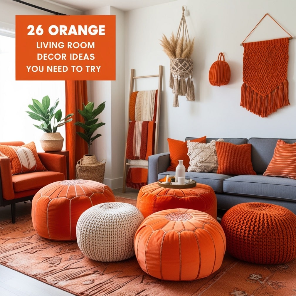 Orange Poufs