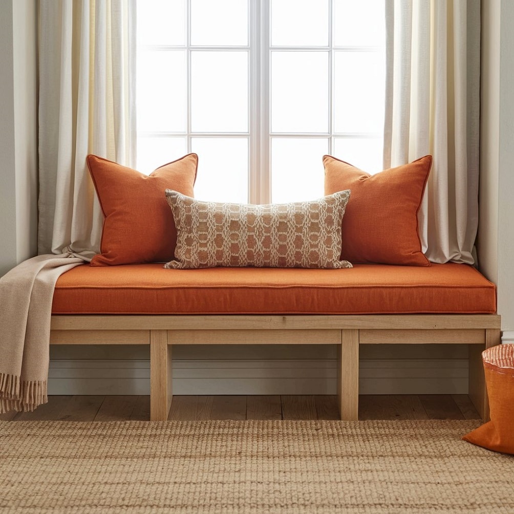 Orange Window Seat Cushions