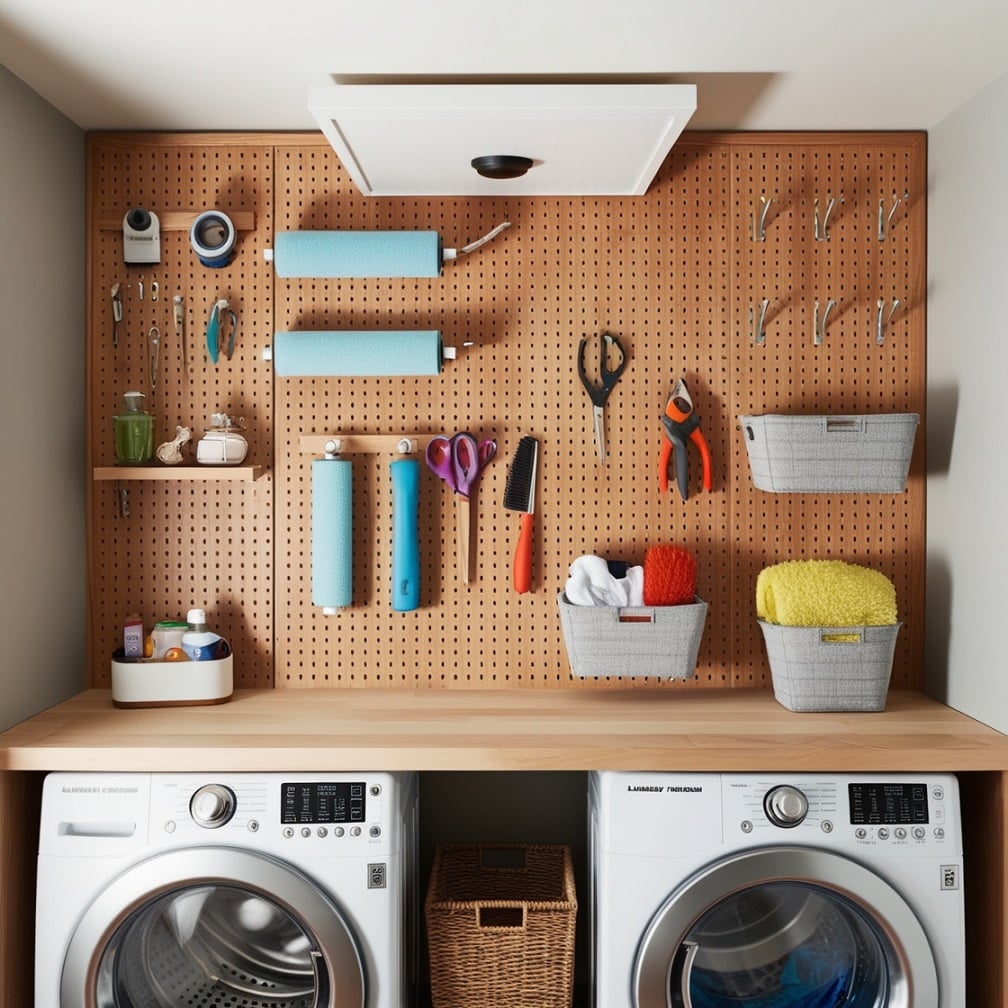 Pegboard Wall for Hanging Accessories