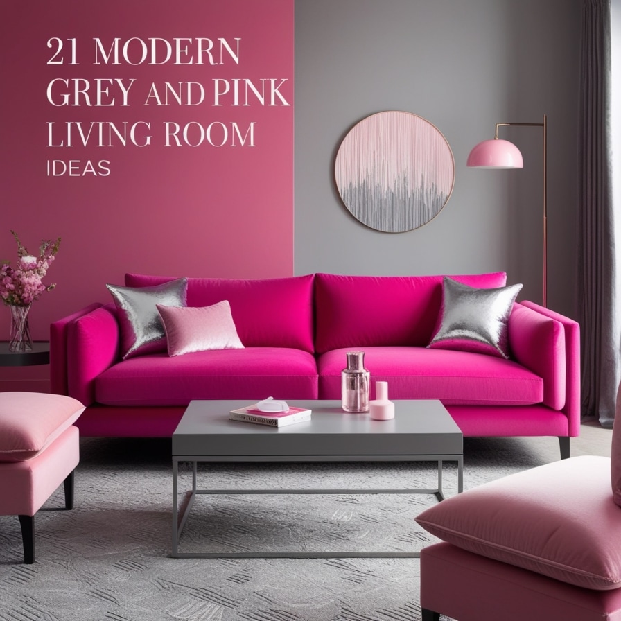 Pink Sofas as a Statement Piece with Grey Decor, Modern Grey and Pink Living Room