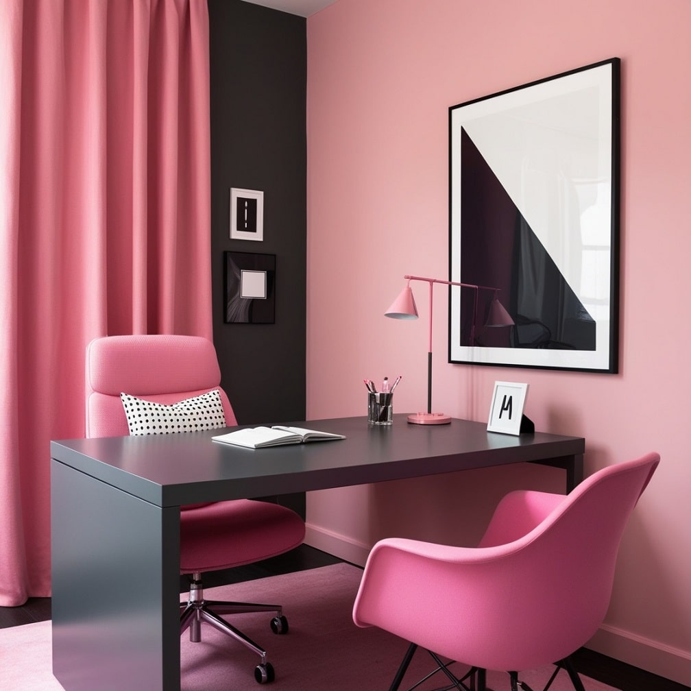 Pink and Charcoal Modern Contrast