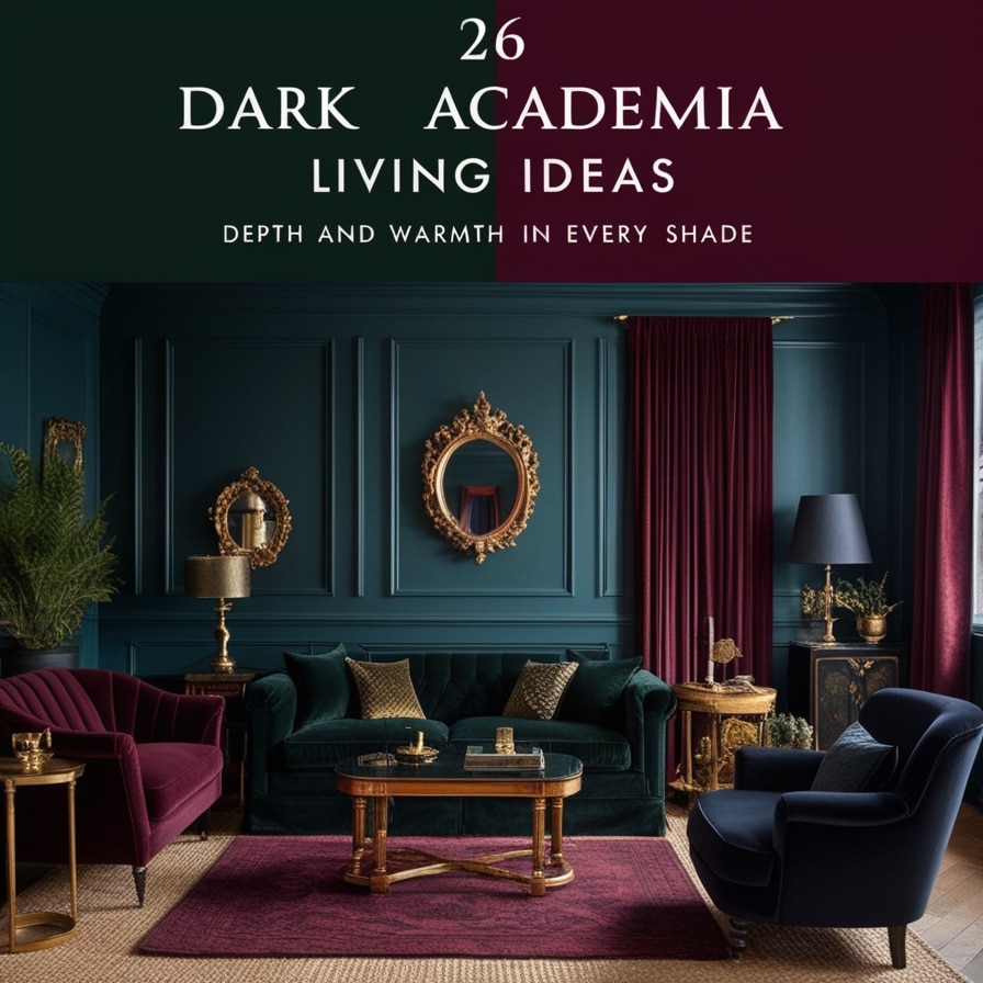 Rich Color Palette, Dark Academia Living Room