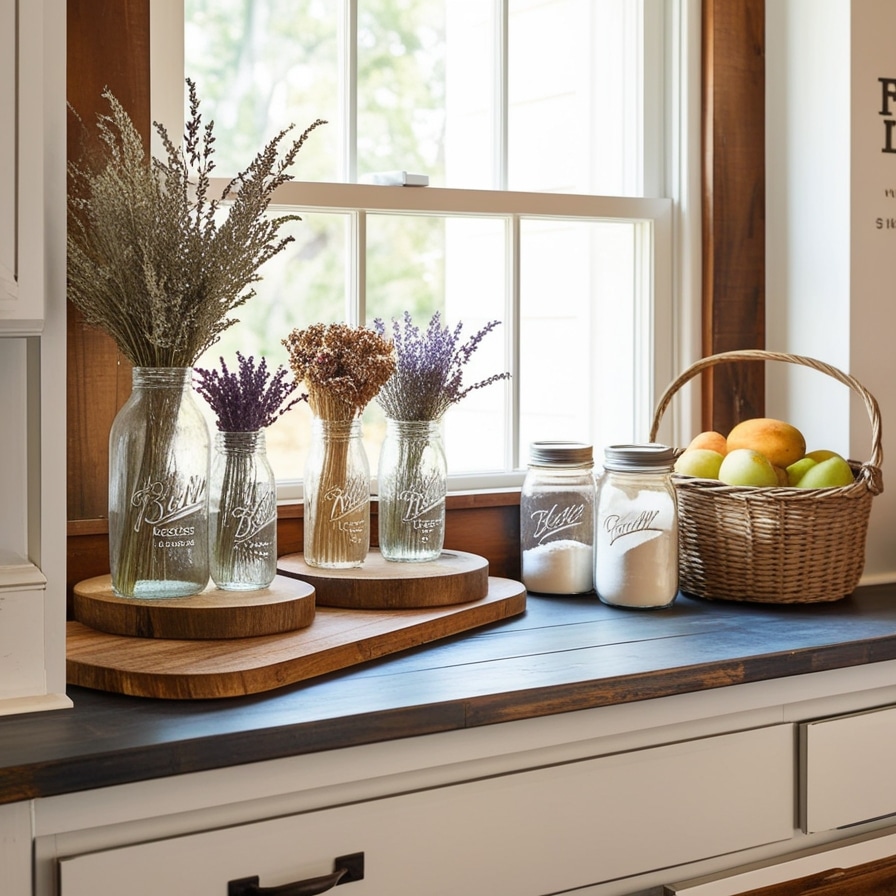 Rustic Farmhouse Charm, Kitchen Window Sill Ideas