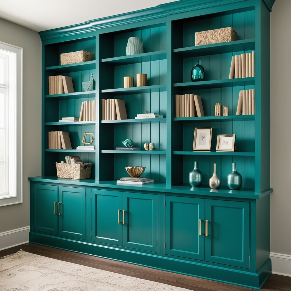 Teal Bookshelves: Functional and Stylish