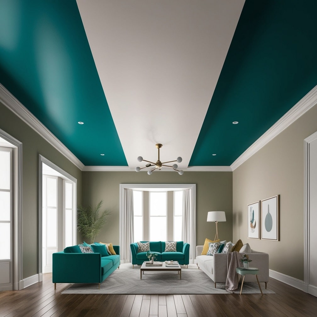 Teal Ceiling: An Unexpected Touch