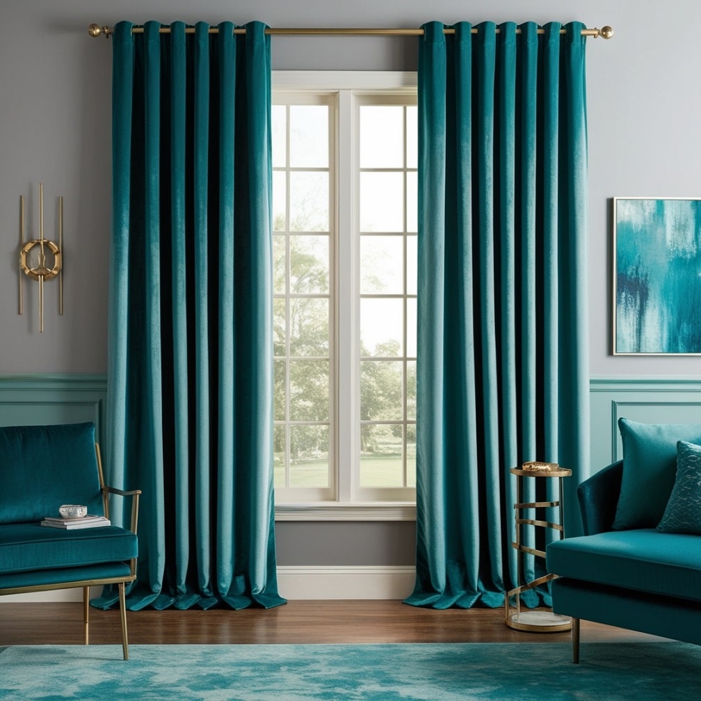 Teal Curtains: Frame Your Space