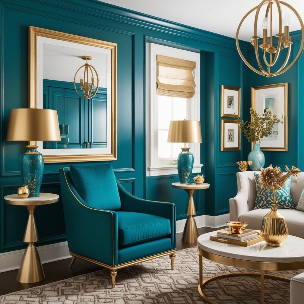 Teal and Gold Accents: Luxe and Modern