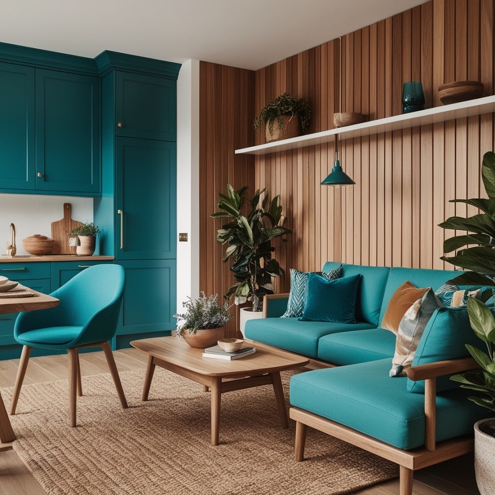 Teal and Wood: A Natural Combination