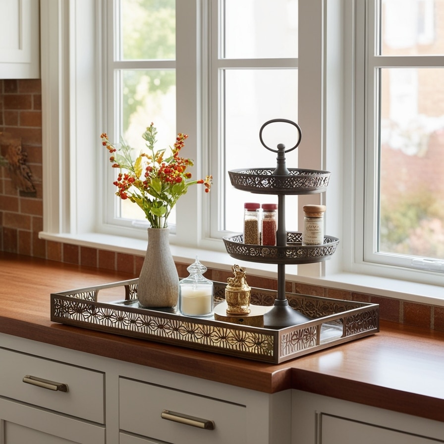 Tray Storage for Organization, Kitchen Window Sill Ideas