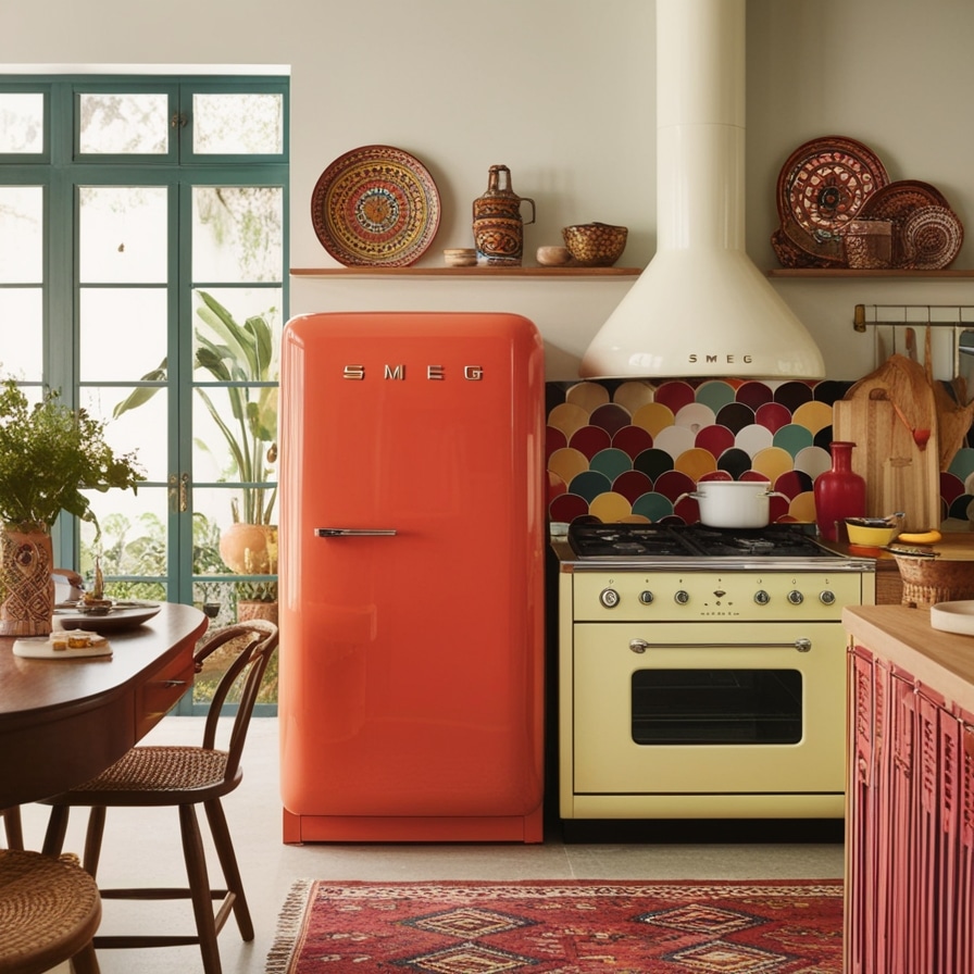 Vintage Appliances in Boho Kitchen