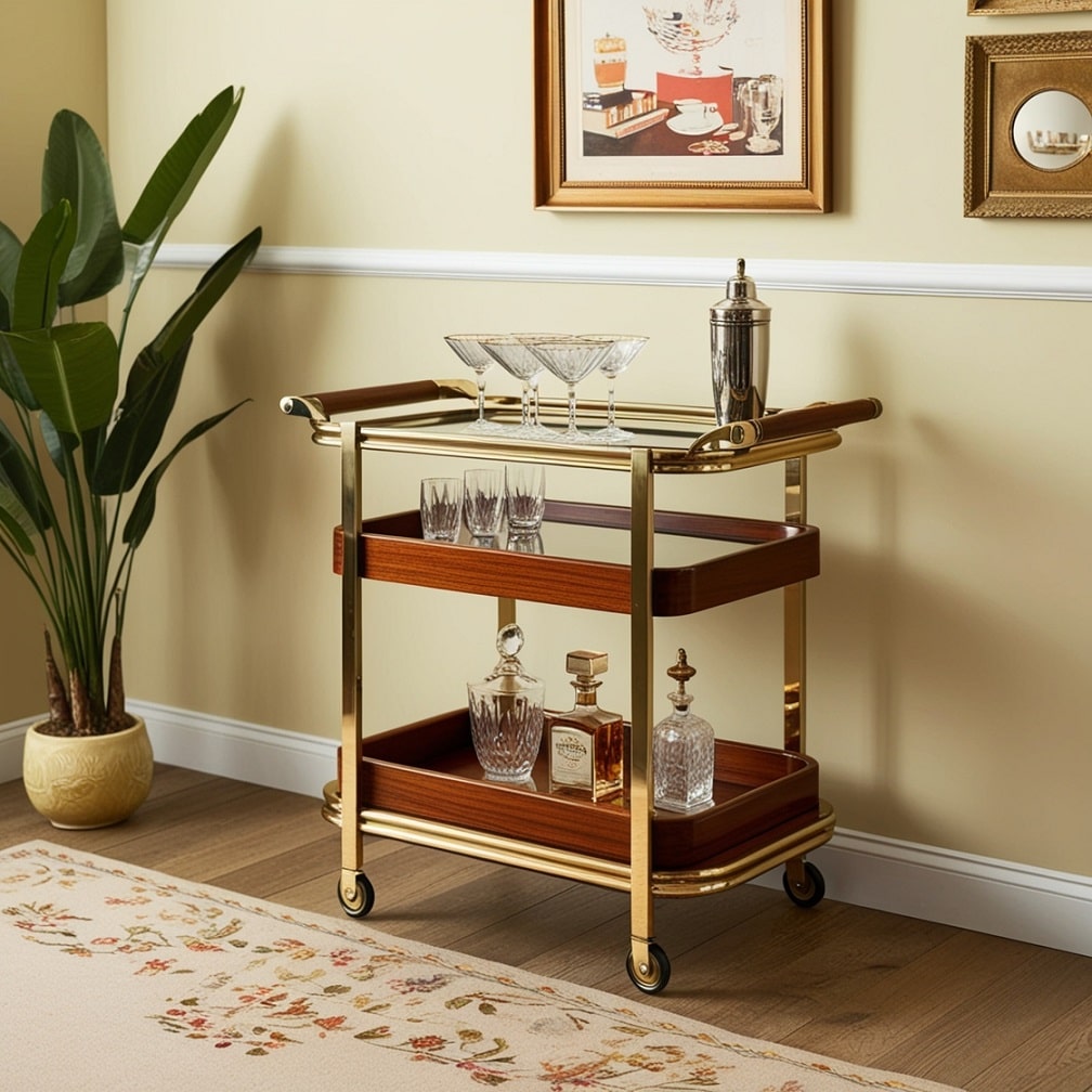 Vintage Bar Cart for Retro Entertaining