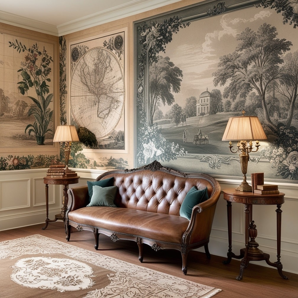 Vintage Wall Murals for an Artistic Focal Point