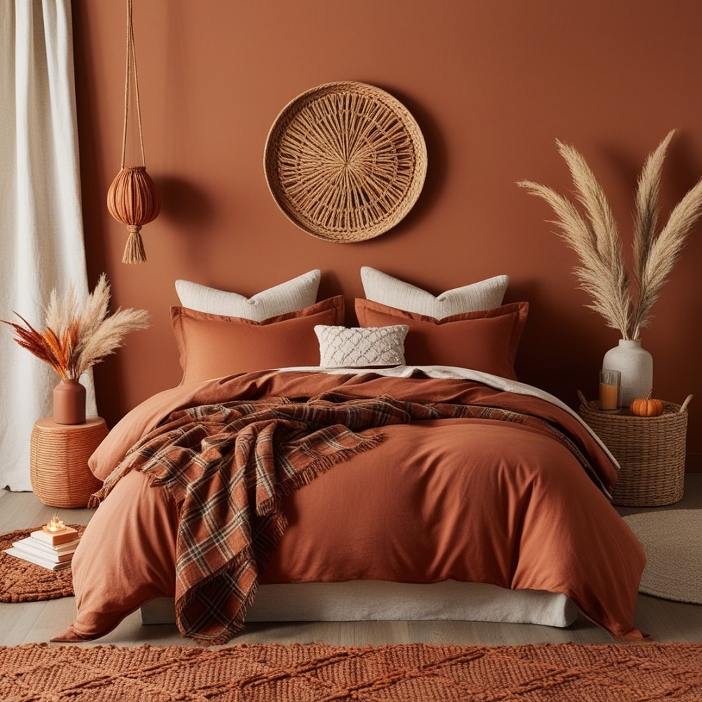 Warm Terracotta Fall Bedroom