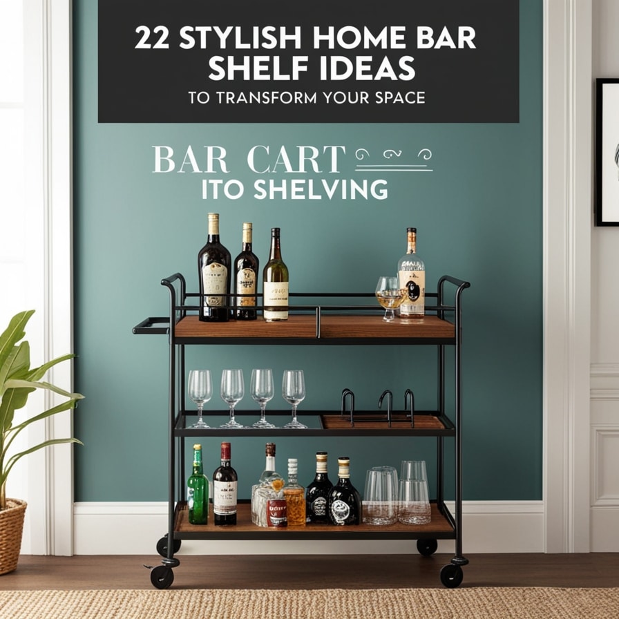 Bar Cart Converted into Shelving