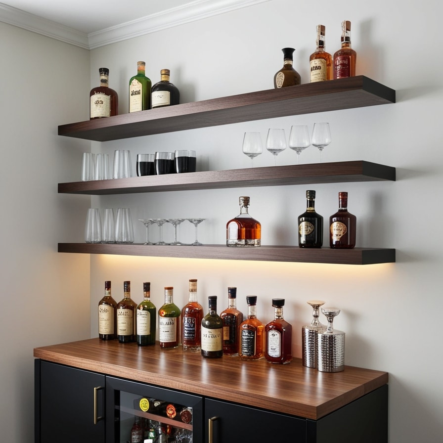 Floating Bar Shelves