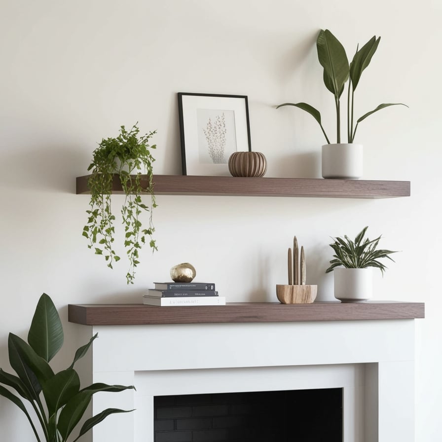 Floating Shelves for Added Functionality