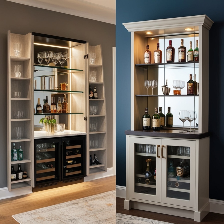 Hidden Home Bar Shelf Cabinet