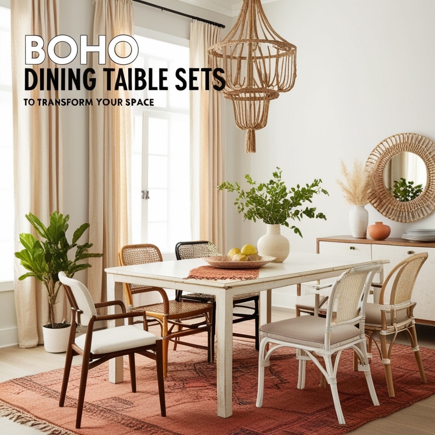 Modern Boho Dining Table Sets