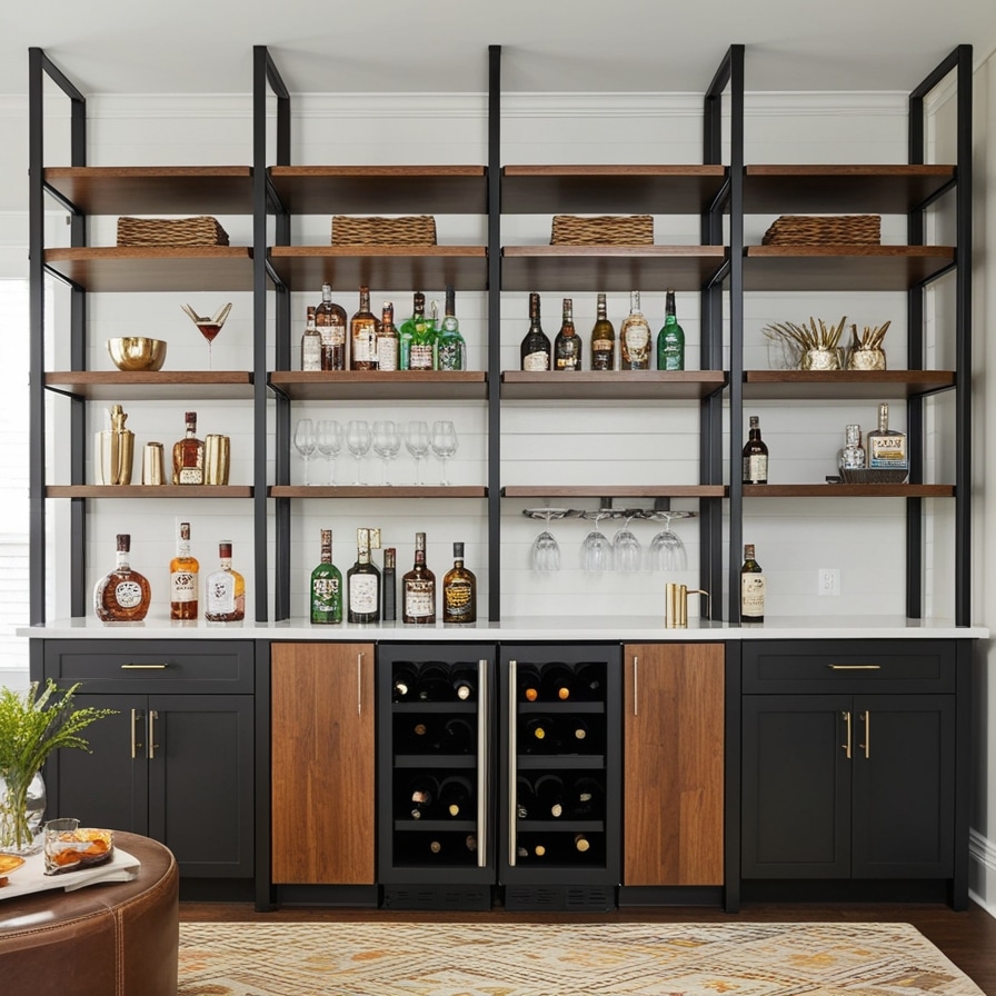 Modular Shelving for Flexible Bar Setup