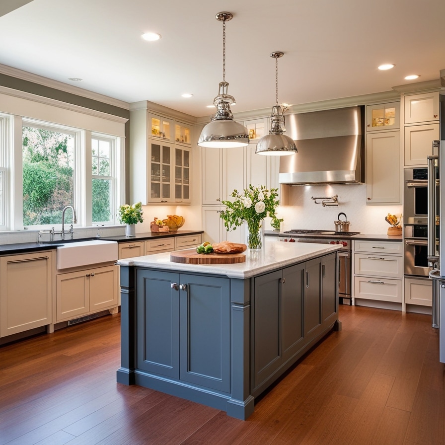 Strategic Placement for Better Flow in L-shaped kitchen island