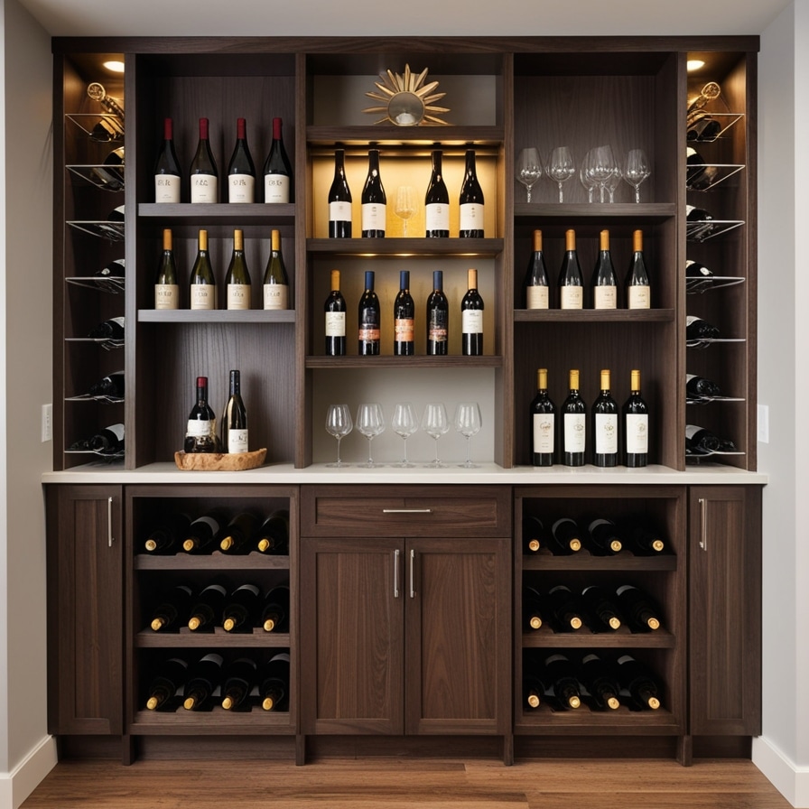 Wine-Only Home Bar Shelves