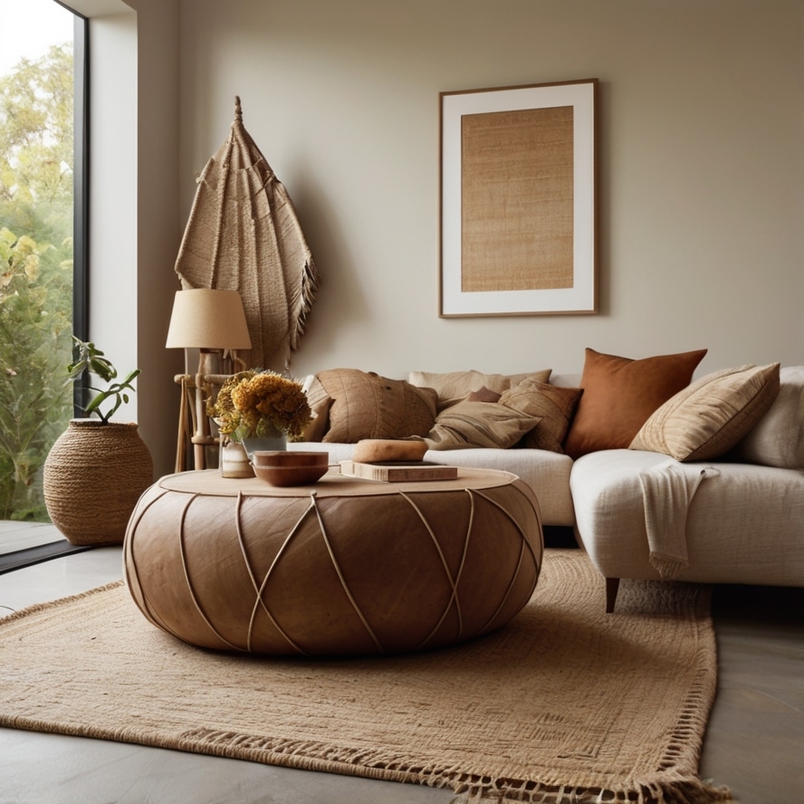 Embrace Earthy Tones and Textures Boho living room