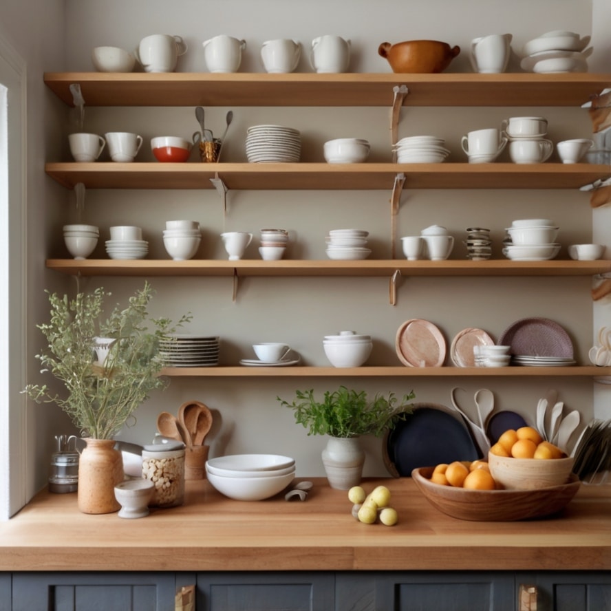 Embrace Open Shelving mini kitchen ideas