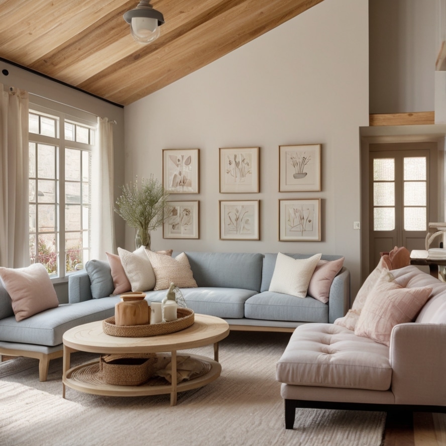 Embracing Soft Color Palettes, cottage living room