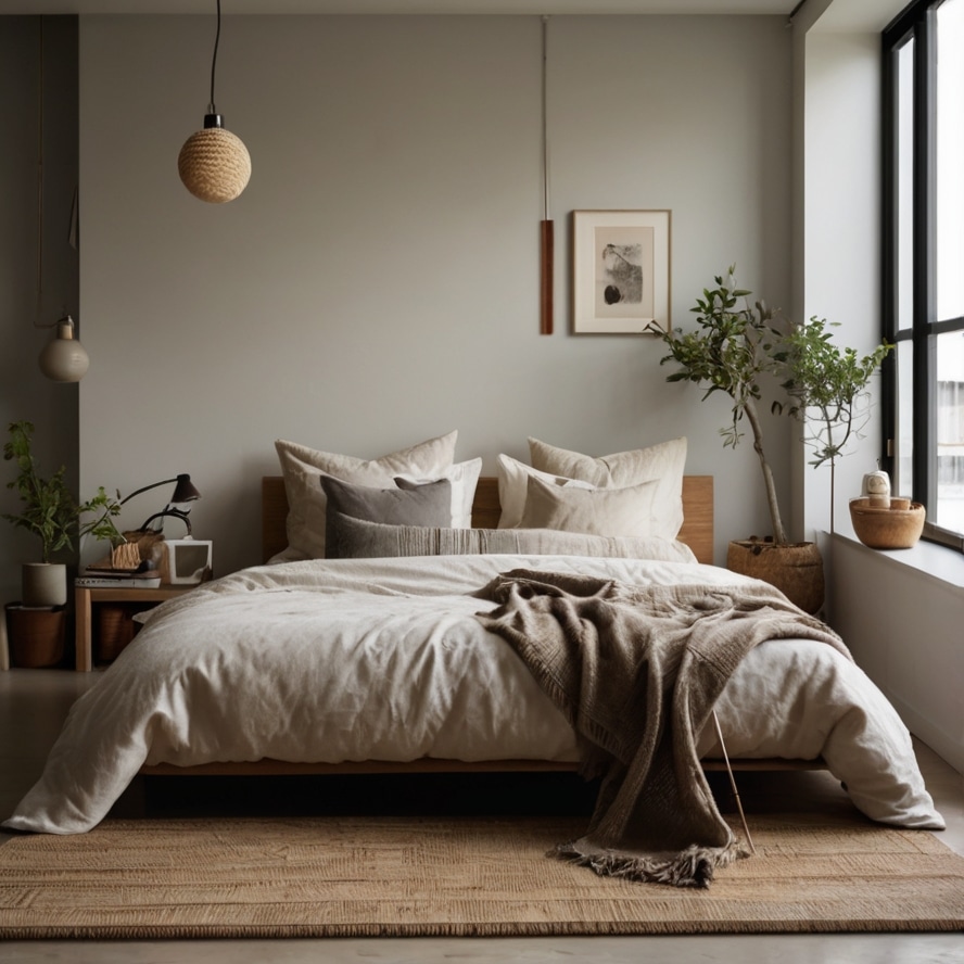 1. Japandi Calm Bedroom design