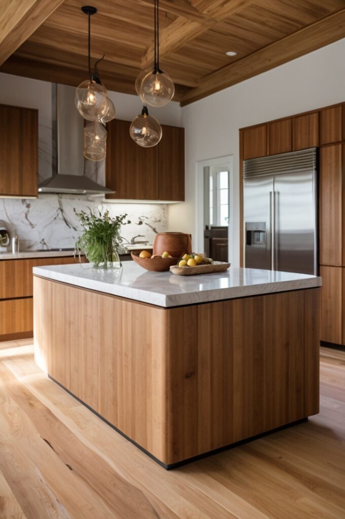 Embrace Natural Materials, kitchen island decor