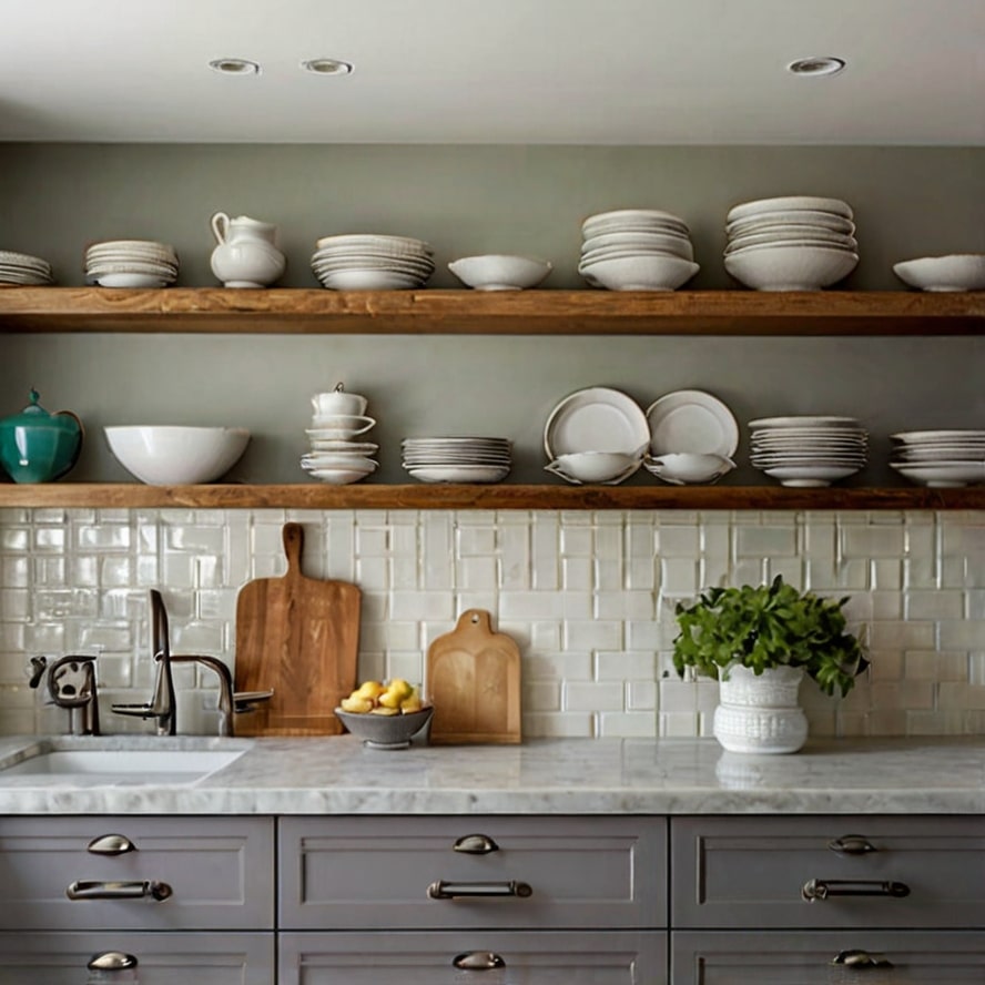 Embrace Open Shelving, galley kitchen ideas