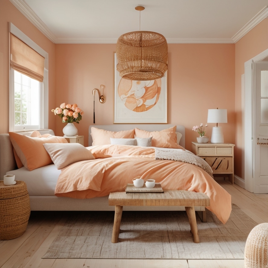 10. Peach & White