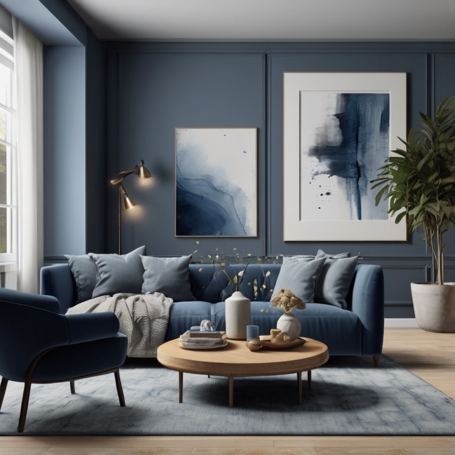 Blue with Gray for a Modern Feel