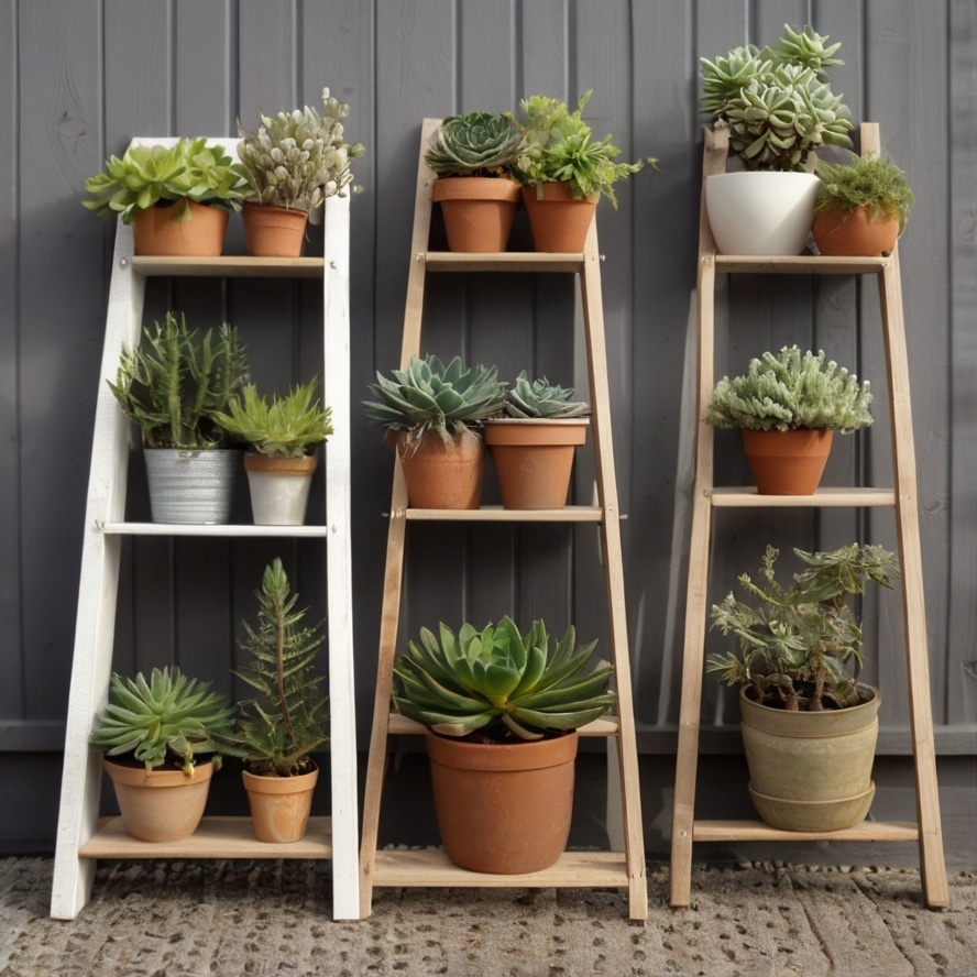 12. Corner Ladders with Plants