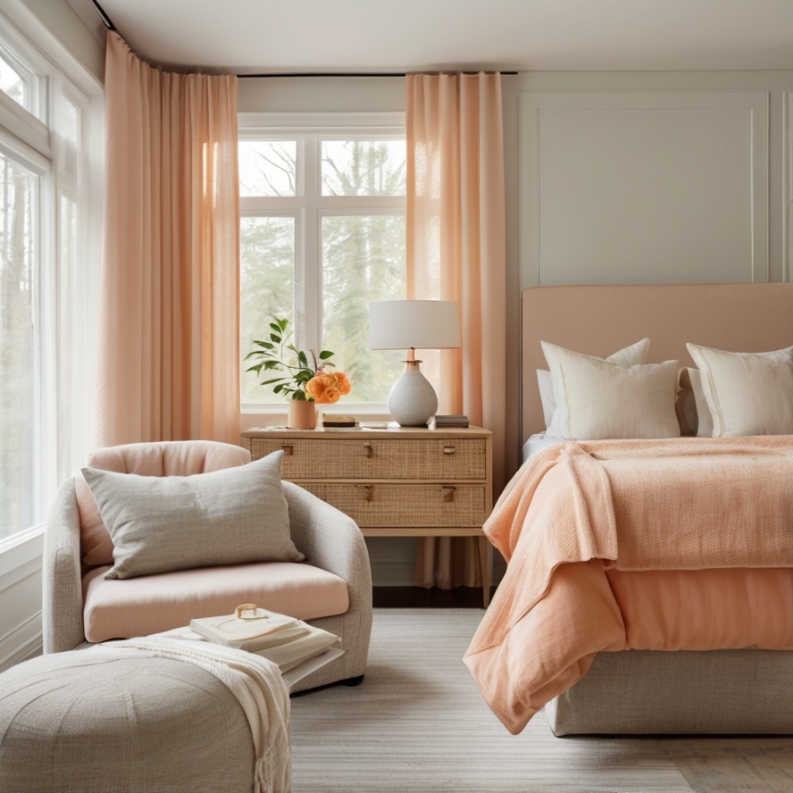 13. Pale Peach & Soft Gray