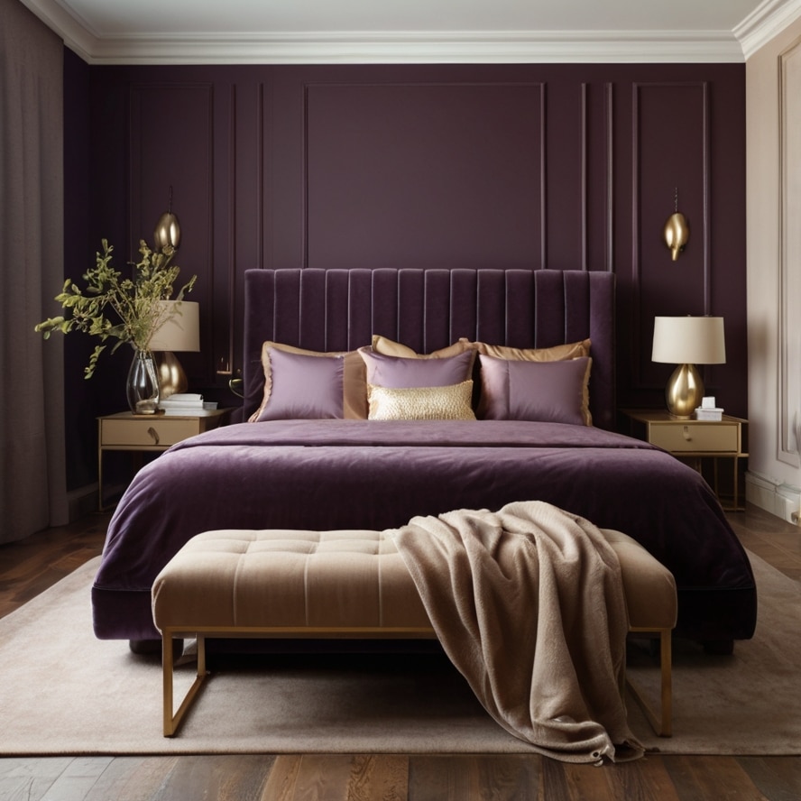 15. Deep Plum & Soft Beige