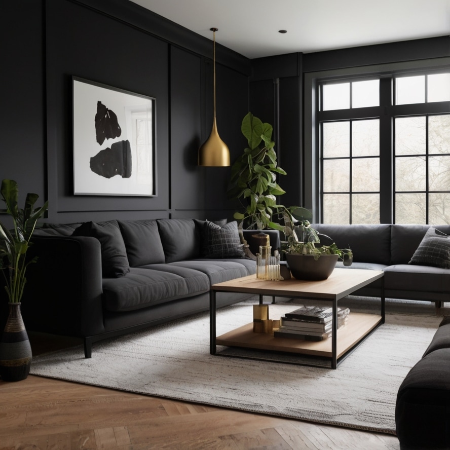 Black Walls: A Bold Backdrop, black living room