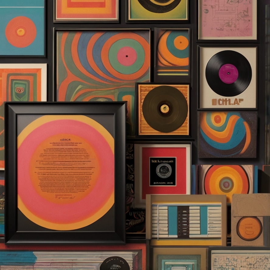 2. Framed Vinyl Records