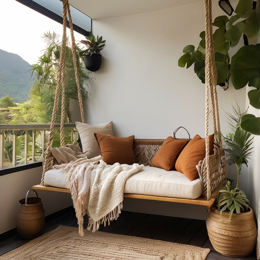 2. Rattan Rope Swing