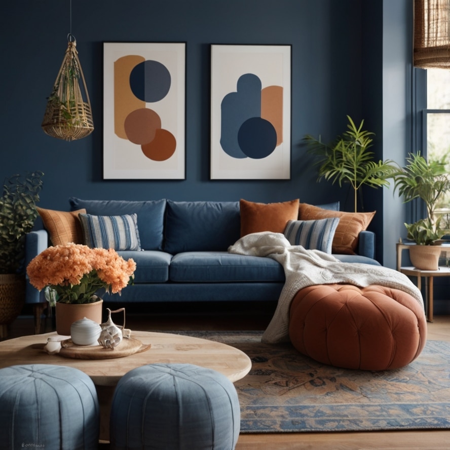 Balancing Blue with Warm Tones