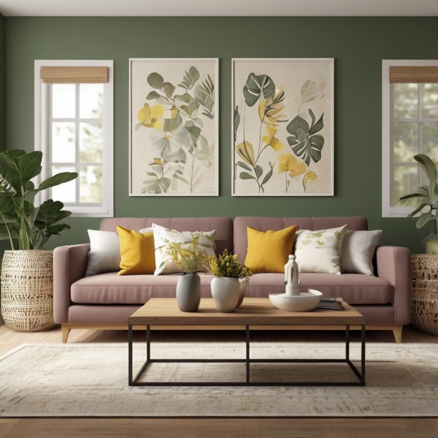 Muted Wall Colors with Bold Accents