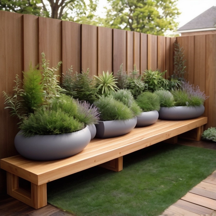 8. Built-In Bench Planters