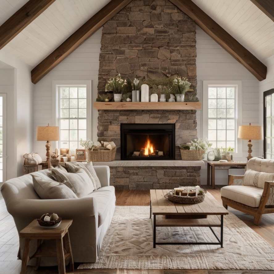Rustic Fireplace