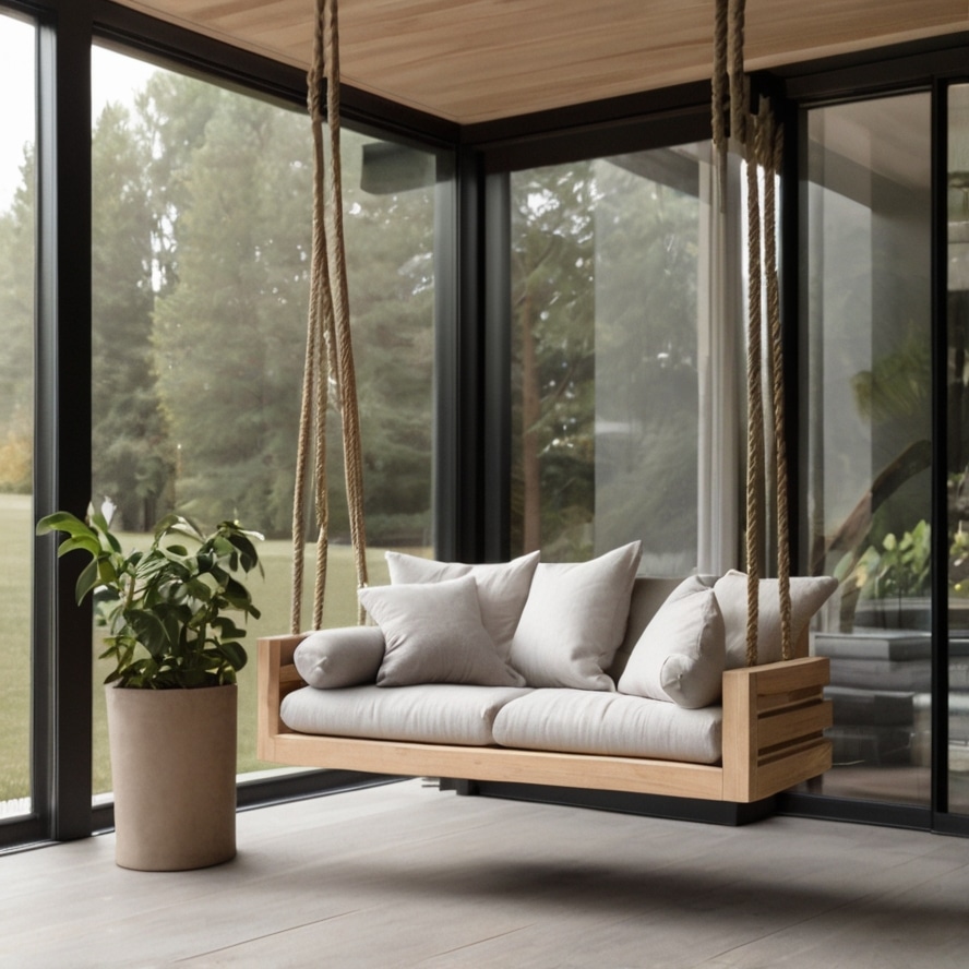 9. Modern Minimalist Swing with Clean Lines