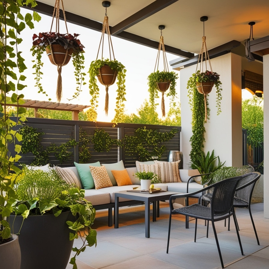 13. Hanging Planters and Pendant Lighting
