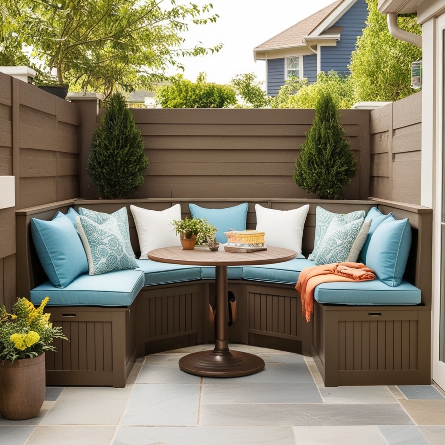 3. Corner Banquette Seating with Hidden Storage